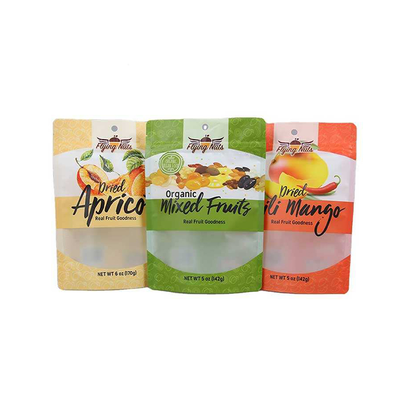 Sac vertical imprimé avec fenêtre pour noix et grains